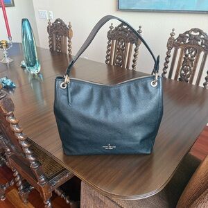 Kate Spade Black Pebbled Leather Hobo Bag